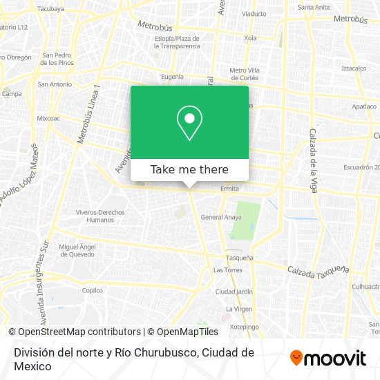División del norte y Río Churubusco map