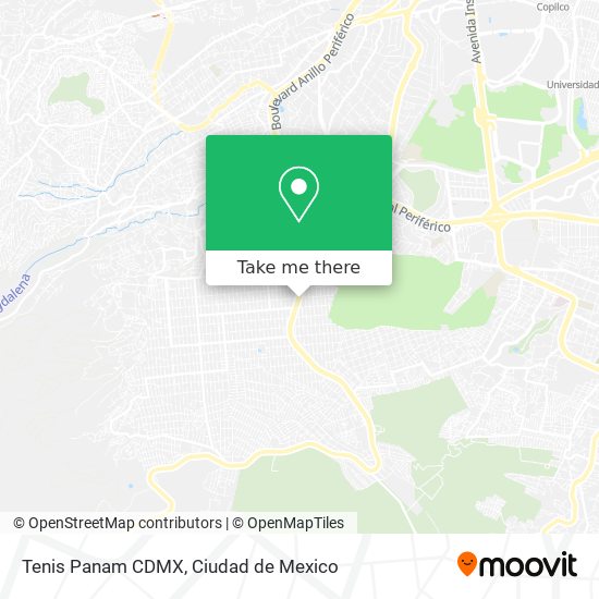Tenis Panam CDMX map