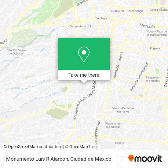 Monumento Luis R Alarcon map