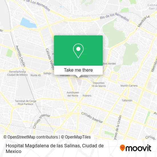 Hospital Magdalena de las Salinas map