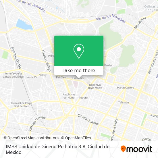 IMSS Unidad de Gineco Pediatria  3 A map