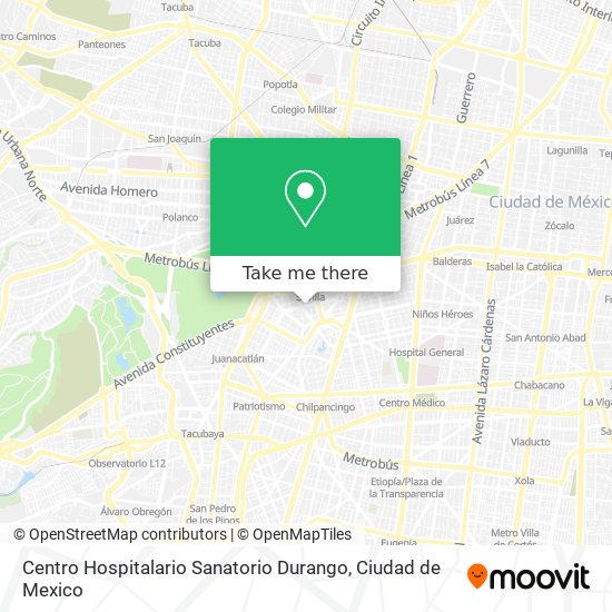 Mapa de Centro Hospitalario Sanatorio Durango