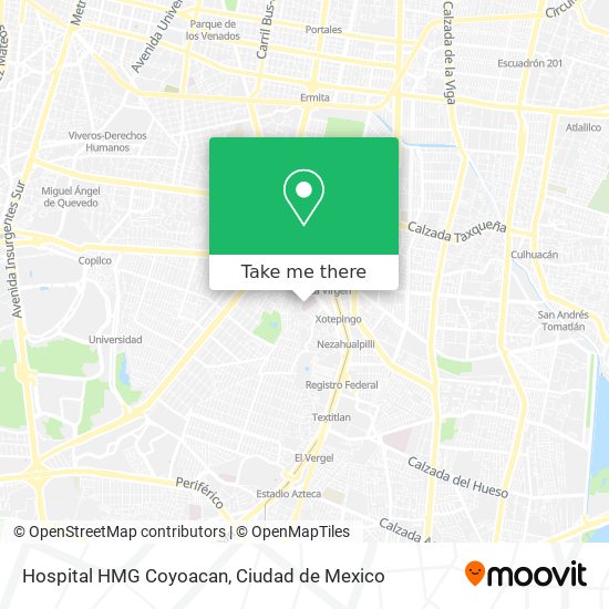 Hospital HMG Coyoacan map