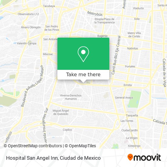 Hospital San Angel Inn map
