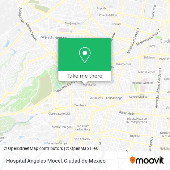 Hospital Ángeles Mocel map