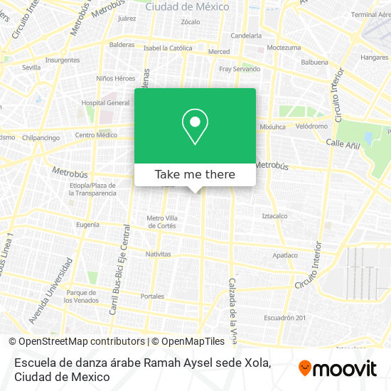 Escuela de danza árabe Ramah Aysel sede Xola map