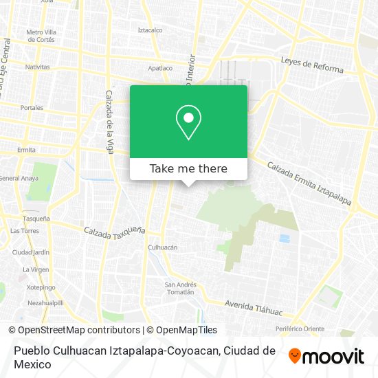 Pueblo Culhuacan Iztapalapa-Coyoacan map