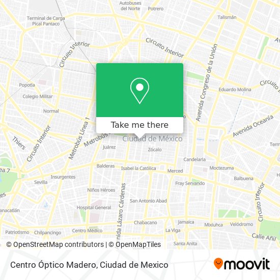 Mapa de Centro Óptico Madero