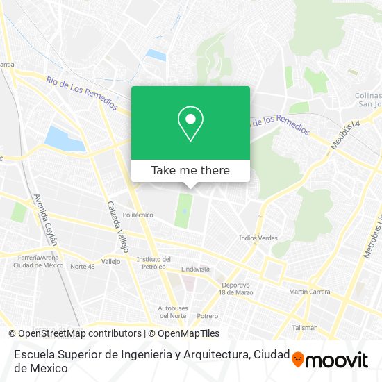 Mapa de Escuela Superior de Ingenieria y Arquitectura