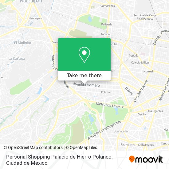 Personal Shopping Palacio de Hierro Polanco map