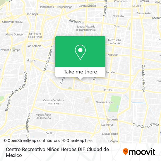 Mapa de Centro Recreativo Niños Heroes DIF