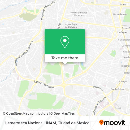 Hemeroteca Nacional UNAM map