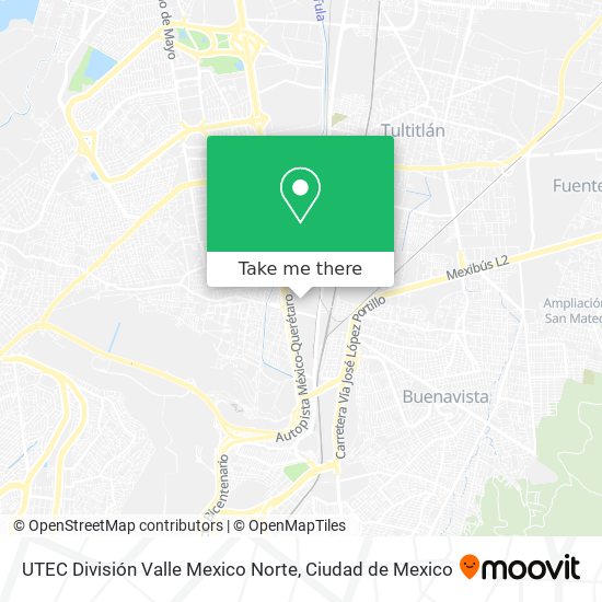 UTEC División Valle Mexico Norte map