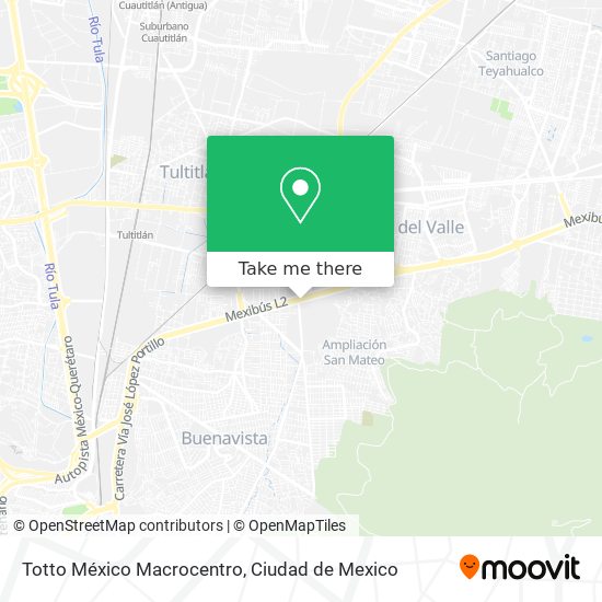 Mapa de Totto México Macrocentro