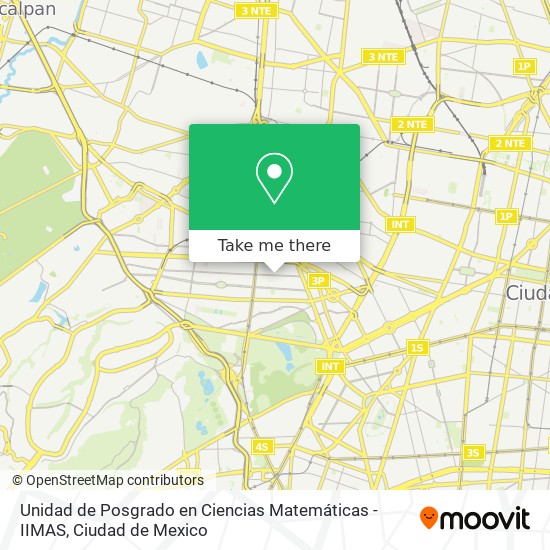 Unidad de Posgrado en Ciencias Matemáticas - IIMAS map