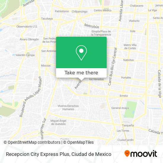 Recepcion City Express Plus map