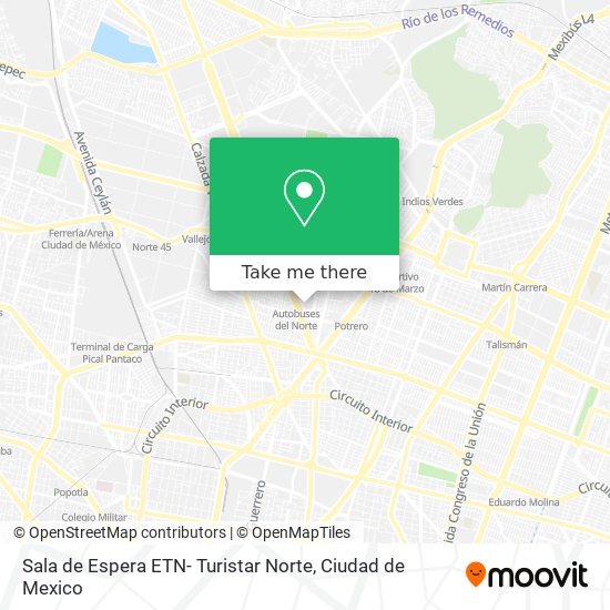 Sala de Espera ETN- Turistar Norte map