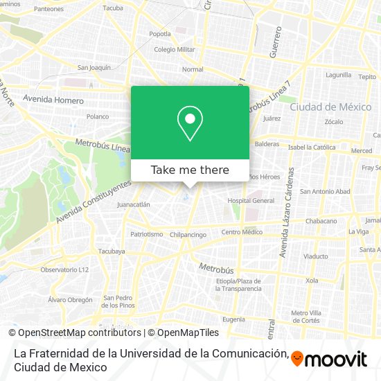 La Fraternidad de la Universidad de la Comunicación map