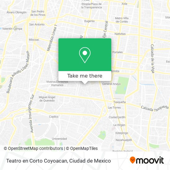 Teatro en Corto Coyoacan map