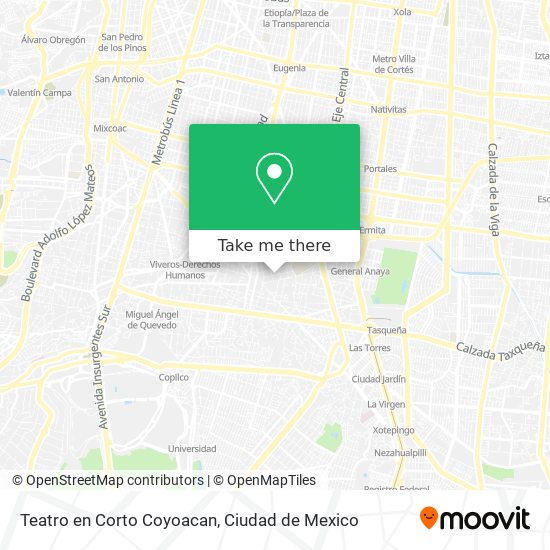 Mapa de Teatro en Corto Coyoacan