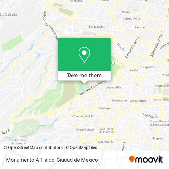 Monumento A Tlaloc map