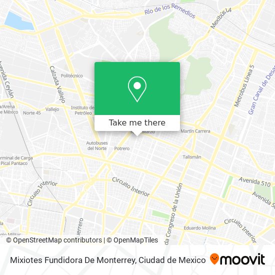 Mapa de Mixiotes Fundidora De Monterrey