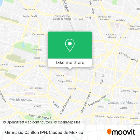 Gimnasio Carillon IPN map