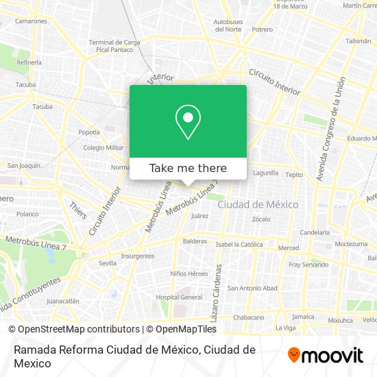 Ramada Reforma Ciudad de México map