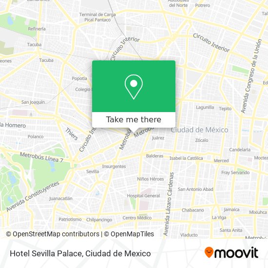 How to get to Hotel Sevilla Palace in Azcapotzalco by Bus or Metro?