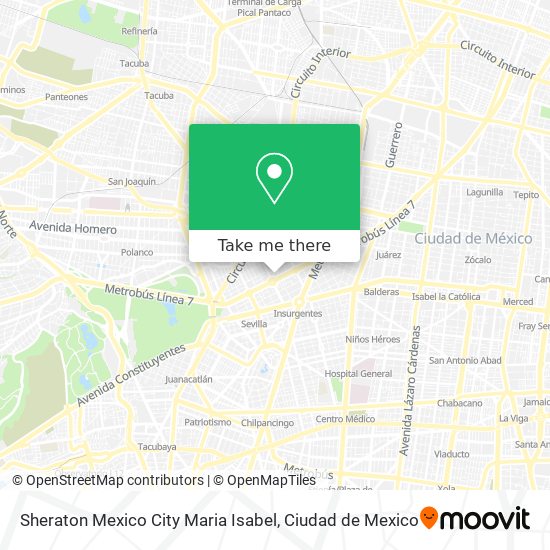 Sheraton Mexico City Maria Isabel map