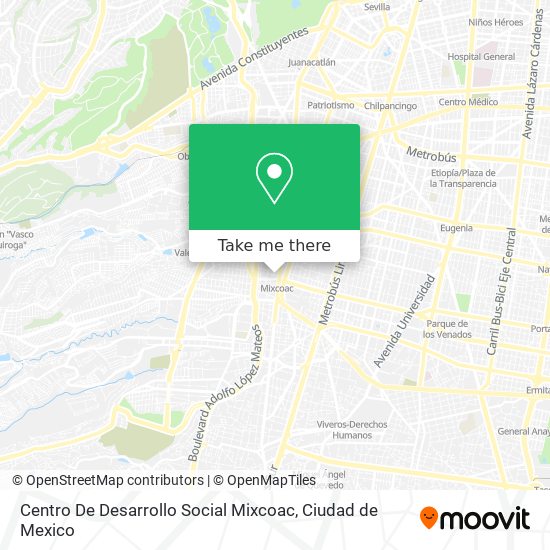 Mapa de Centro De Desarrollo Social Mixcoac