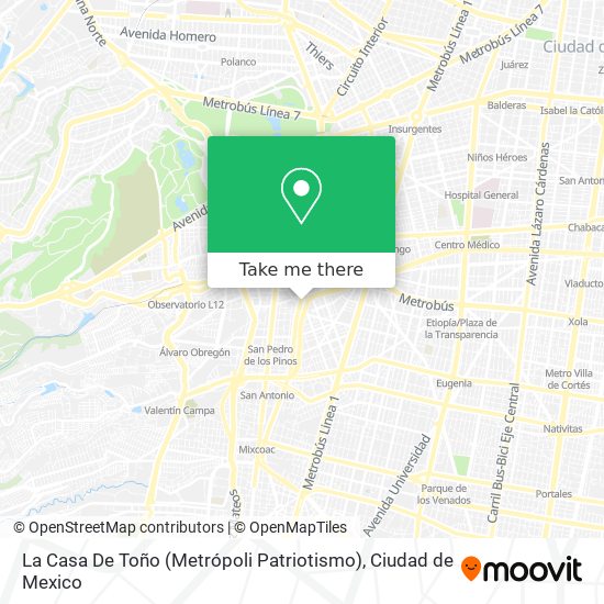 Mapa de La Casa De Toño (Metrópoli Patriotismo)