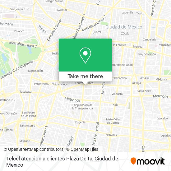 Telcel atencion a clientes Plaza Delta map