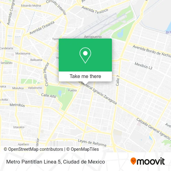 Mapa de Metro Pantitlan Linea 5