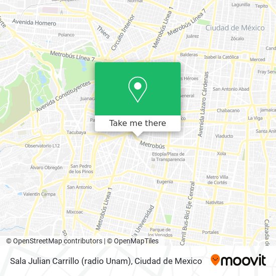 Sala Julian Carrillo (radio Unam) map
