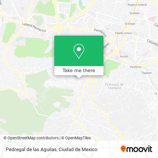 How to get to Pedregal de las Aguilas in Alvaro Obregón by Bus or Train?