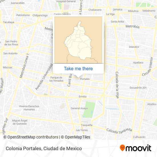 Colonia Portales map