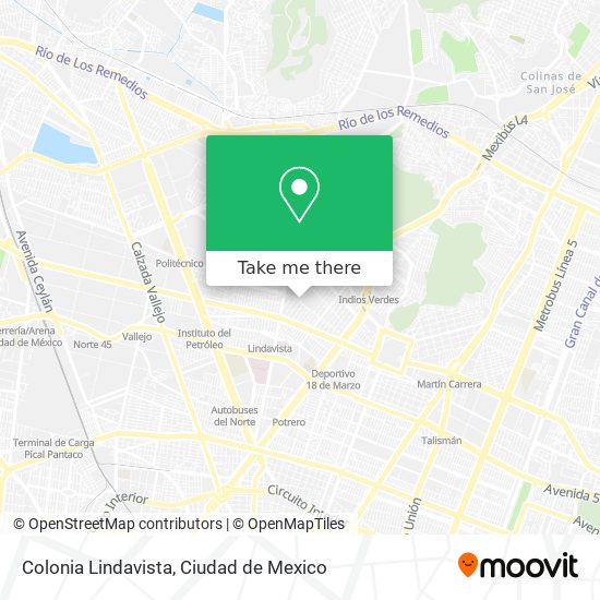 Colonia Lindavista map