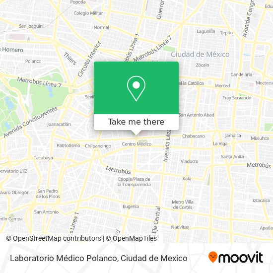Mapa de Laboratorio Médico Polanco