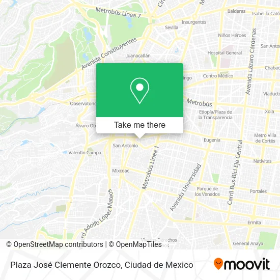 Mapa de Plaza José Clemente Orozco