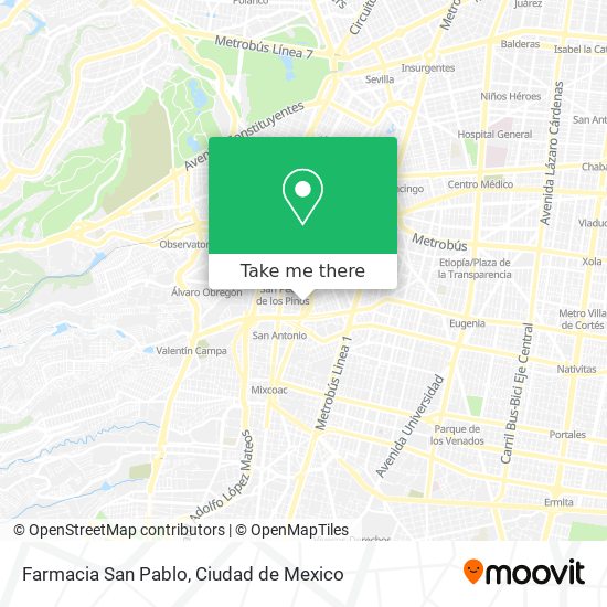 Mapa de Farmacia San Pablo