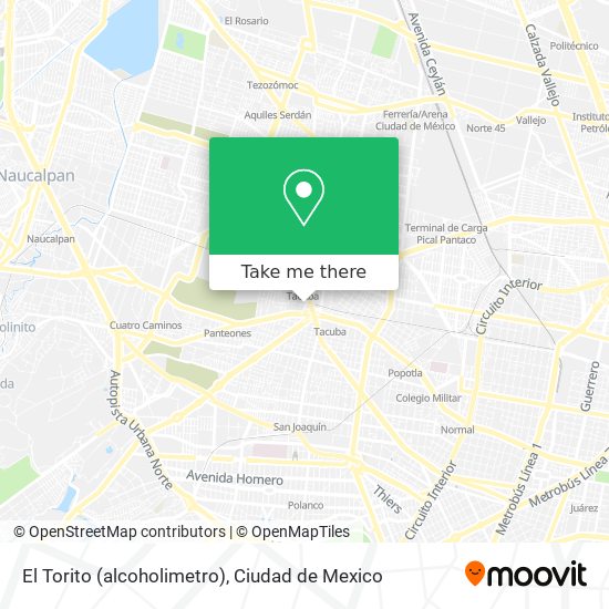 Mapa de El Torito (alcoholimetro)