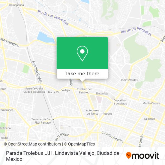 Parada Trolebus U.H. Lindavista Vallejo map