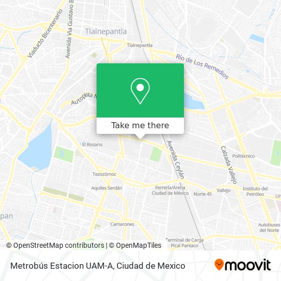 Metrobús Estacion UAM-A map