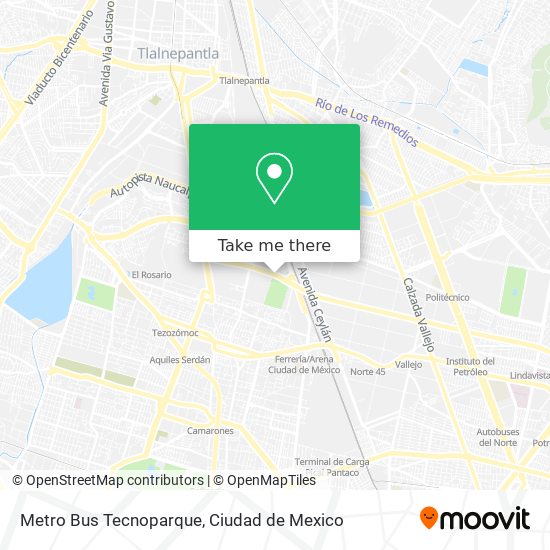 Metro Bus Tecnoparque map
