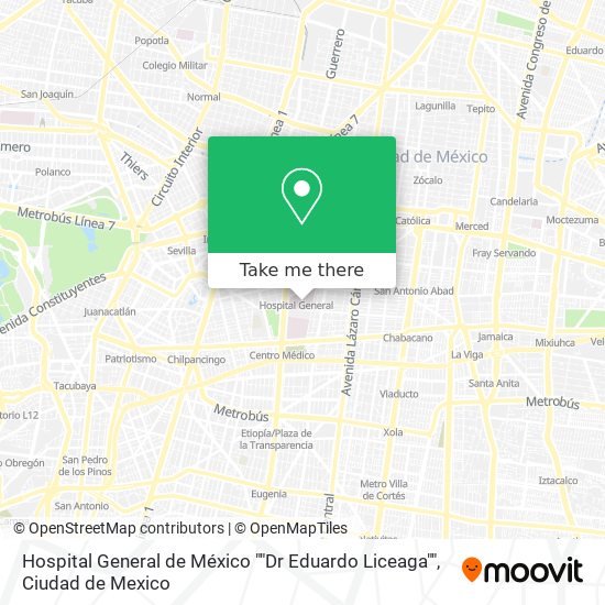 Hospital General de México ""Dr Eduardo Liceaga"" map