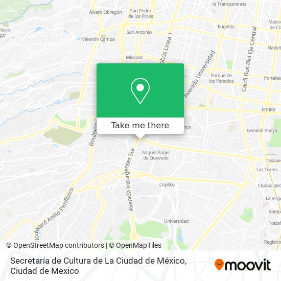 Secretaría de Cultura de La Ciudad de México map