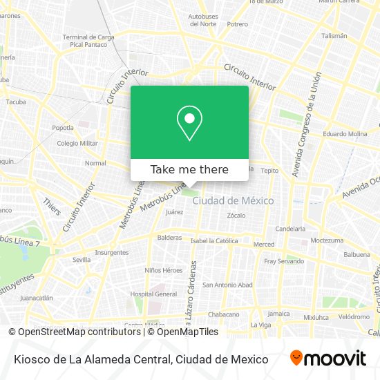 Mapa de Kiosco de La Alameda Central