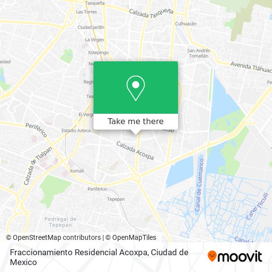 Fraccionamiento Residencial Acoxpa map