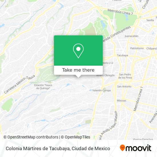 Colonia Mártires de Tacubaya map